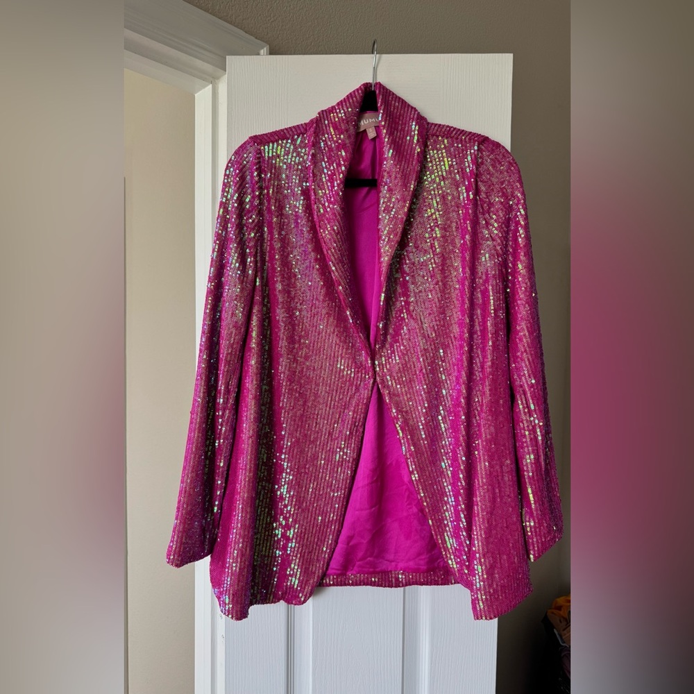 Show Me Your MuMu Hot Pink Sequin Blazer